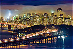 Photo: City by the Bay; San Francisco city lights and fog as seen from the Berkeley Hills, California