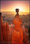 Photo: Sunrise behind Thors Hammer, Navajo Loop Trail, Bryce Canyon National Park, Utah