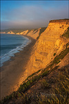 Photo: Sunrise light on the coastal cliffs above Drakes Beach, Drakes Bay, Point Reyes National Seashore, California