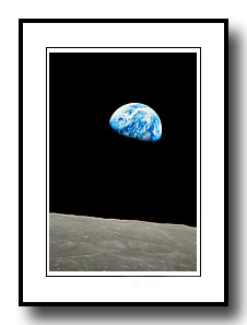 Earthrise from the moon from Apollo 8 by Wm. Anders