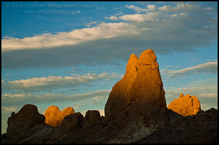 Sunset light on the Trona Pinnacles, near Ridgecrest, California