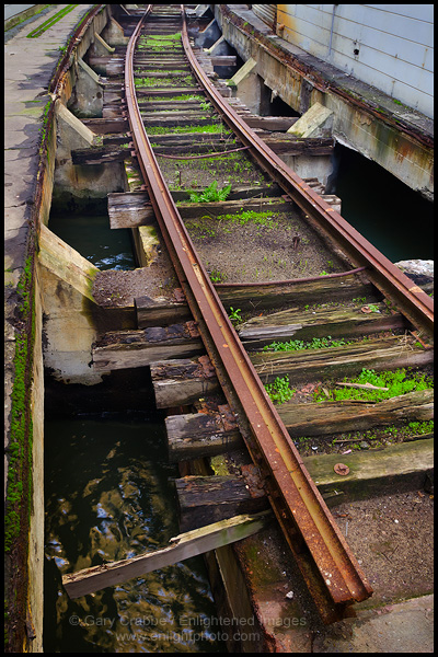 Photo: End of a railroad track built along the waterfront between Pier 24 & Pier 26, San Francisco, California