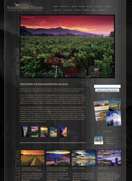new Enlightened Images Web Site Home Page