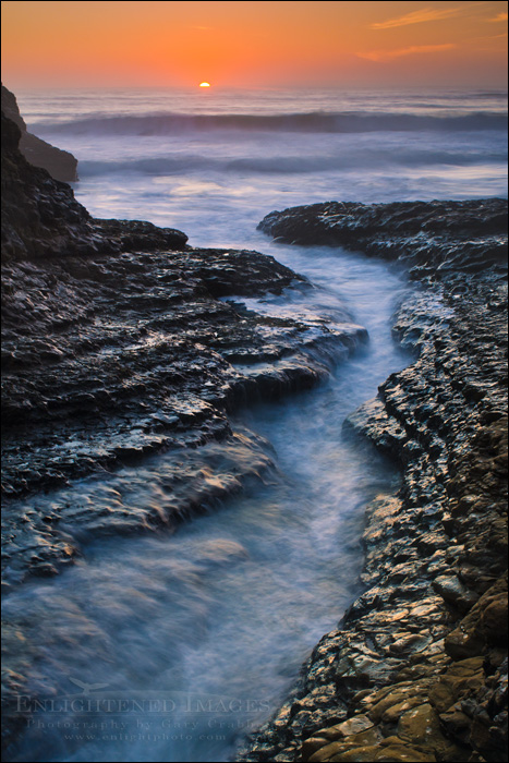 Photo: Sunset at the Davenport 'Crack', Davenport, California Image: Sunset at the Davenport 'Crack', Davenport, California