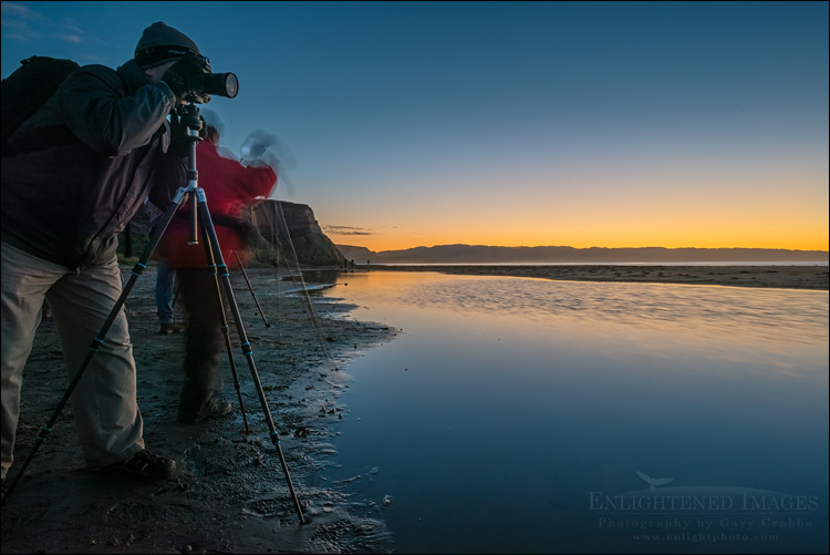 Photo: Photographer shooting the sunrise at Drakes Beach, Point Reyes National Seashore, Marin County, California Image: Photographer shooting the sunrise at Drakes Beach, Point Reyes National Seashore, Marin County, California