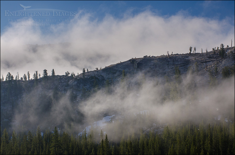 Photo: Clearing clouds over mountain ridges, Yosemite National Park, California Image: Clearing clouds over mountain ridges, Yosemite National Park, California