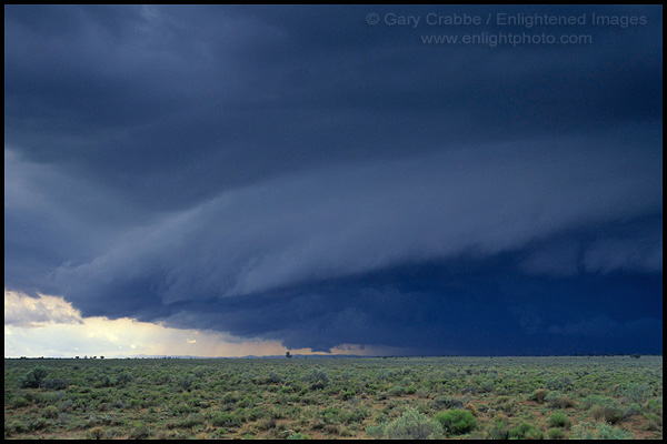 Photo: Rotating cumulonimbus super-cell wall cloud over the Coconino Plateau, near the Grand Canyon, Arizona