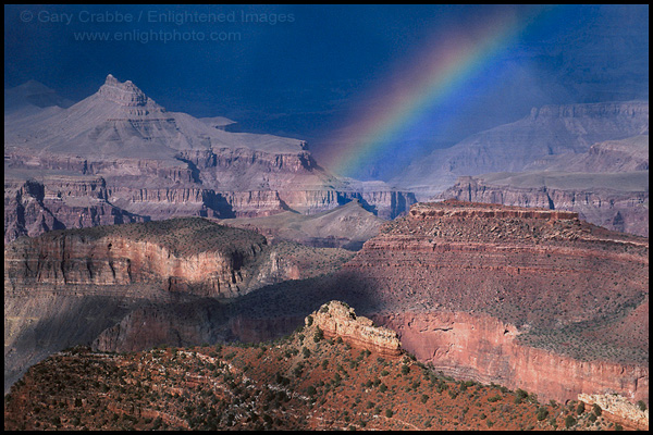 Photo: Rainbow over rocky formations inside the Grand Canyon, South Rim, Grand Canyon National Park, Arizona