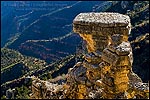 Picture: Rock outcrom over forested canyon walls on the North Rim, Grand Canyon National Park, Arizona
