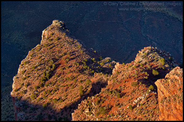 Photo: Sunlight on rock formations inside the Grand Canyon, Grand Canyon National Park, Arizona