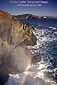 Rainbow in mist from waves crashing against coastal cliffs, Marin Headlands, Golden Gate National Recreation Area, Marin County, California