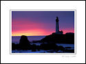 Storm clouds at sunset at Pigeon Point Lighthouse, San Mateo County Coast, California