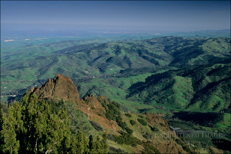 picture: View looking over the Diablo Range from atop Mt. Diablo, Mount Diablo State Park, Contra Costa County, California