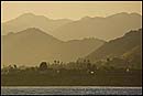 Photo: The coastal hills above Shell Beach at sunset, from Pismo Beach, California
