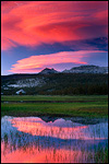 Picture: Lenticular cloud at sunset over Tuolumne Meadows, Yosemite National Park, California