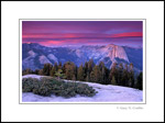 Picture: Alpenglow on clouds at sunset over Half Dome, Yosemite National Park, California