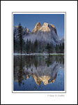 Picture: Snow-capped Cathedral Rocks in winter reflected in seasonal pond, Yosemite Valley, Yosemite National Park, California
