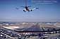 Commercial passenger jet landing at San Diego Airport, California