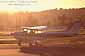 Cessna on taxiway at sunset, Buchanan Fields Contra Costa Co., California