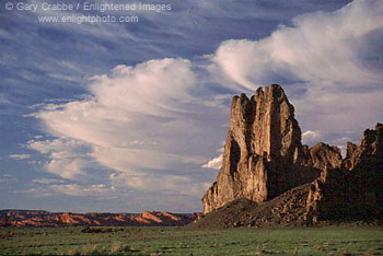 Cirrus clouds over Cathedral Rock, near Monument Valley, Navajo Nation, Arizona