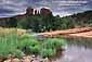 Storm clouds over Oak Creek at Red Rock Crossing, Sedona, Arizona
