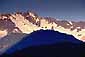 Sunrise light on the Tantalus Mountain range above Brackendale, Sea-to-Sky Road, near Squamish, British Columbia, Canada