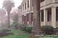 Presidio building in fog, San Francisco, California