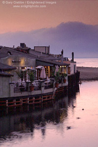 Morning light ad fog over Capitola waterfront, Santa Cruz County, California