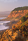 Sunset light on coastal cliffs at Leffingwell Landing, Cambria, Central Coast, California