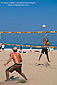 Guys playing Volleyball Game Manhattan Beach, Los Angeles, Southern California Coast