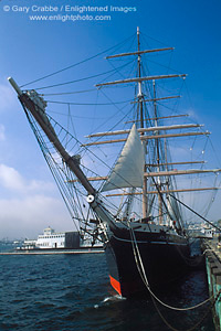 Star of India, Historic old sailing ship docked in the San Diego Bay waterfront, San Diego, California