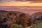 Sunset over Oakland and San Francisco Bay from the Berkeley Hills, Alameda County, California