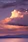 Alpenglow at sunset on thundercloud over Lake Tahoe, California