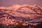 Alpenglow at sunset in winter along the Sierra Crest, near Lake Tahoe, California
