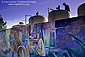 Wine tanks and mural at Gundlach Bundschu Winery, Sonoma Valley, California
