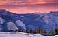 Sunset over the High Sierra from atop Sentinel Dome, Yosemite National Park, California