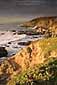 Sunset light on coastal cliffs along the Pacific Ocean, Bodega Head, Sonoma county coast, California