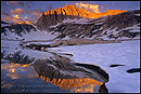 Photo: Alpenglow at sunrise on North Peak, Twenty Lakes Basin, Eastern Sierra, California