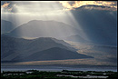 Crepuscular Rays on Alluvial Fan, Death Valley National Park, California