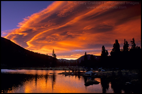 Photo: Alpenglow on Lenticular Sierra Wave Cloud, Tioga Pass, Yosemite National Park, California