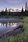 Mount Rainier reflected in alpine lake, Mount Rainier National Park, Washington