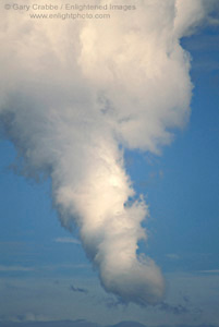 Tornado funnel cloud forming out of base of Cumulonimbus cloud over the Central Valley, near Tracy, California