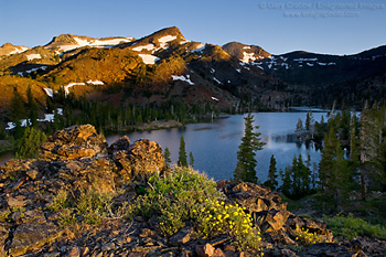Morning light on Jacks Peak, above Susie Lake, Desolation Wilderness, California