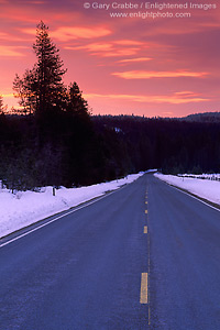 Photo: Red storm clouds at sunrise over Highway 89, near Mount Shasta, Cascade Mountain Range, California