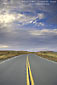 Picture: Double yellow no passing lines on curved tow lane rural road, Glenn County, California