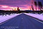 Picture: stormy sunrise over Highway 89 in winter, Siskiyou County, Northern California