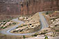 Picture: Twisting sharp corners on road into Arches National Park, near Moab, Utah