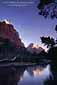 Morning light on sandstone cliffs above the Virgin River, Zion Canyon, Zion National Park, Utah