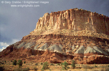 Sunset light on Elephant Mountain, Capitol Reef National Park, Southern Utah
