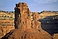 Photo: Morning light on eroded red rock sandstone butte and mesa, Valley of the Gods, Utah